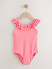 Pink Broderie Frill Swimsuit (3-16yrs) - Image 6 of 9