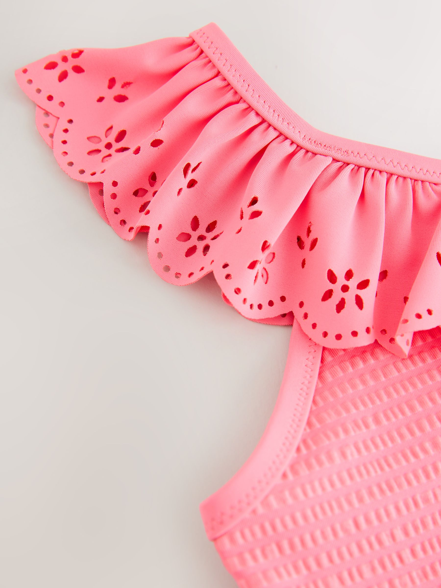 Buy Pink Broderie Frill Swimsuit (3-16yrs) from Next USA