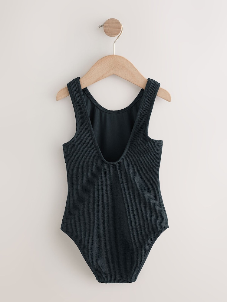Black Crinkle Swimsuit (3-16yrs) - Image 2 of 4 Black Crinkle Swimsuit (3-16yrs) - Image 2 of 4