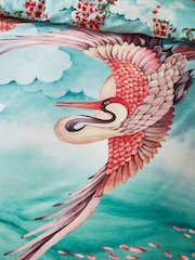 Joe Browns Aqua Cherry Blossom Cotton Sateen Reversible Duvet Set - Image 3 of 7