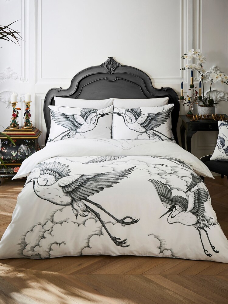 Joe Browns White Sketch Print Cotton Sateen Reversible Duvet Set - Image 1 of 7