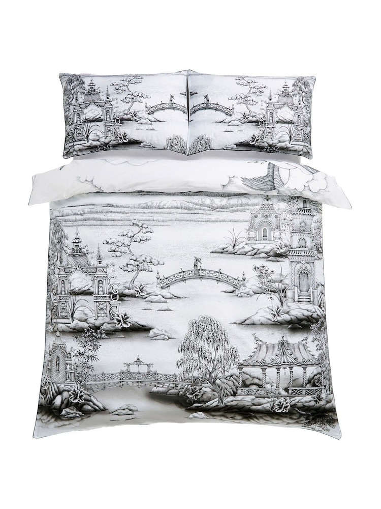Joe Browns White Sketch Print Cotton Sateen Reversible Duvet Set - Image 7 of 7