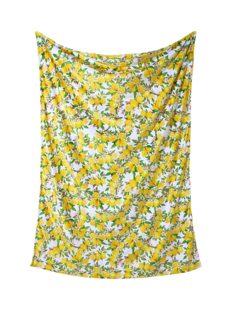 Joe Browns Lemon Yellow Large Floral Fleece Throw - Image 2 of 4