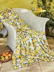 Joe Browns Lemon Yellow Large Floral Fleece Throw - Image 3 of 4