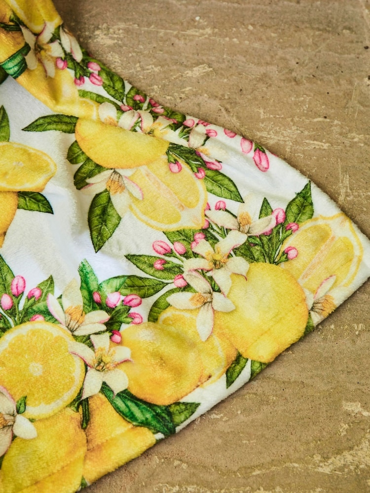 Joe Browns Lemon Yellow Large Floral Fleece Throw - Image 4 of 4