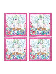 Joe Browns Set of 4 Cream Leopard Border Print Napkins - Image 4 of 4