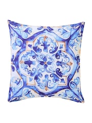 Joe Browns Lemon Yellow Tile Print Outdoor Reversible Garden Cushion - Image 7 of 7