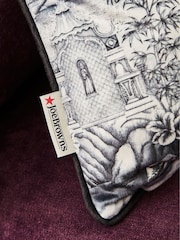 Joe Browns White Monochrome Sketch Reversible Velvet Cushion - Image 5 of 6
