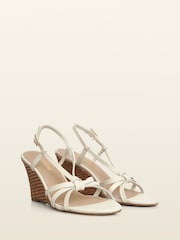 Sosandar White Strappy Wedge Heel Sandals - Image 2 of 4
