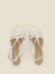Sosandar White Strappy Wedge Heel Sandals - Image 3 of 4