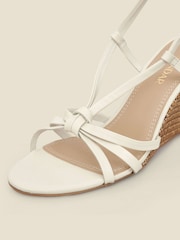 Sosandar White Strappy Wedge Heel Sandals - Image 4 of 4