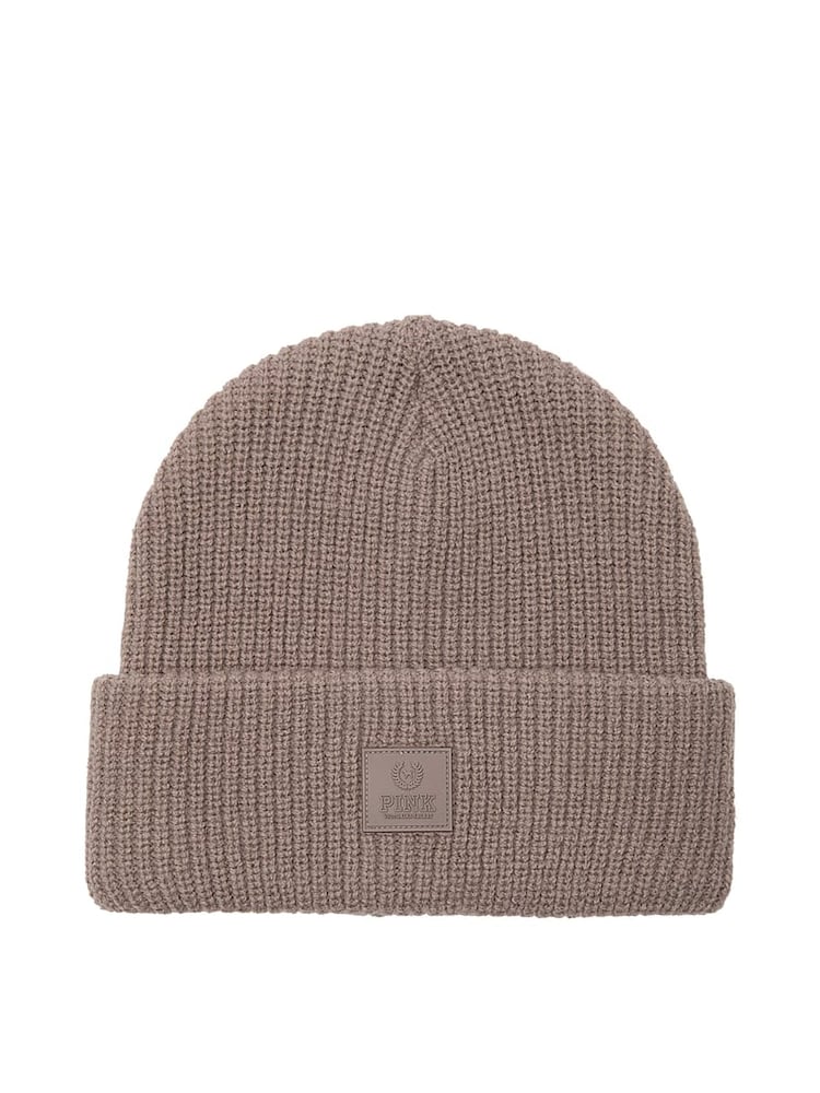 Victoria's Secret PINK Iced Coffee Brown Rib Knit Beanie - Image 1 of 1