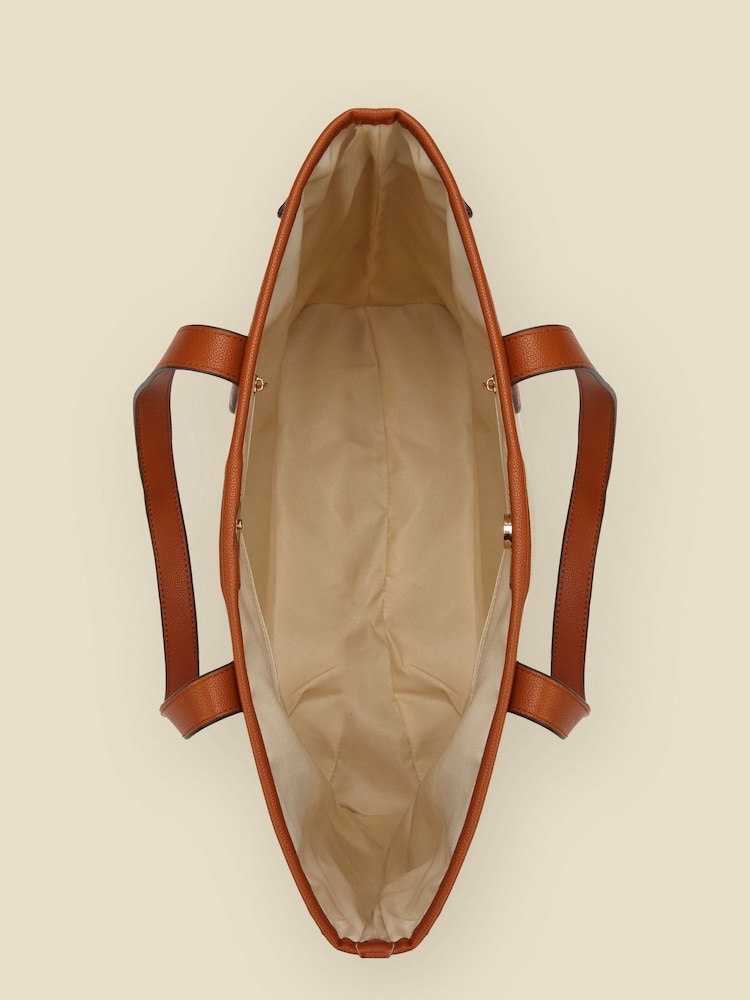 Sosandar Tote Bag With Contrast Tan Trim - Image 3 of 5