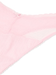 Victoria's Secret Pretty Blossom Pink Thong Pointelle Knickers - Image 3 of 3