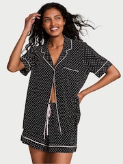 Victoria's Secret Black & Pretty Blossom Pink Dot Modal Short Pyjamas Set - Image 1 of 3