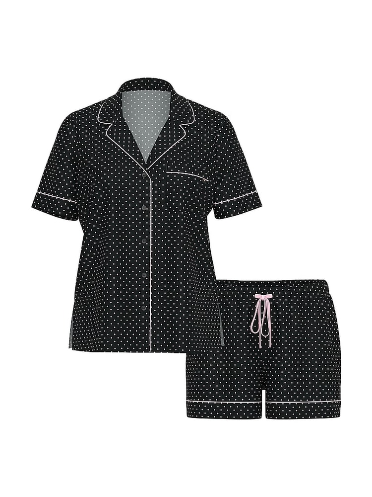 Victoria's Secret Black & Pretty Blossom Pink Dot Modal Short Pyjamas Set - Image 3 of 3