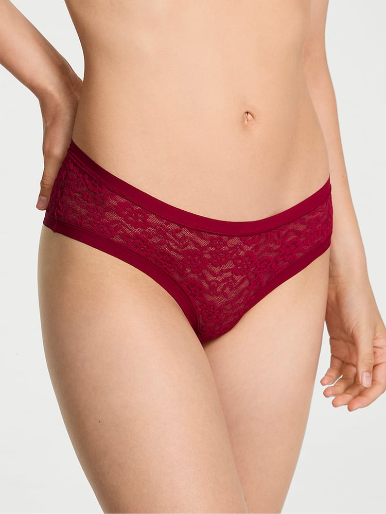 Victoria's Secret Red Lacquer Cheeky Lace Knickers - Image 1 of 2