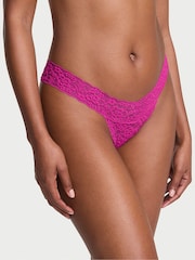 Victoria's Secret Allure Pink Thong Lace Strappy Back Knickers - Image 1 of 3