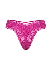 Victoria's Secret Allure Pink Thong Lace Strappy Back Knickers - Image 3 of 3