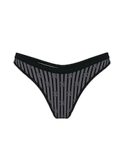 Victoria's Secret Black Vs Lockup Stripe Thong Knickers - Image 3 of 3
