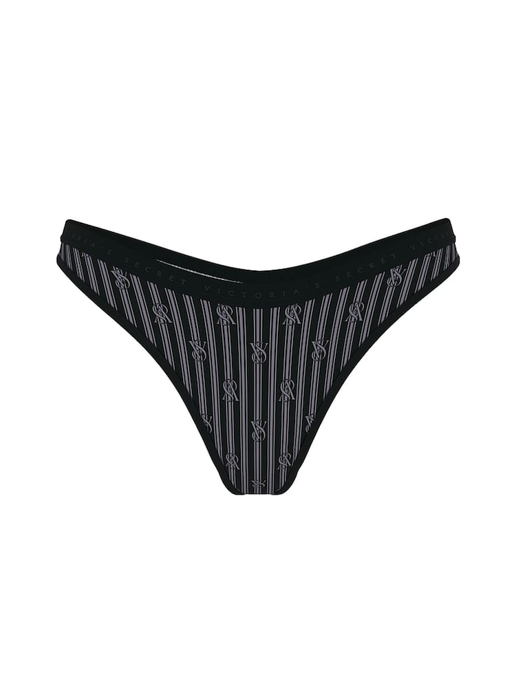 Victoria's Secret Black Vs Lockup Stripe Thong Knickers - Image 3 of 3 Victoria's Secret Black Vs Lockup Stripe Thong Knickers - Image 3 of 3