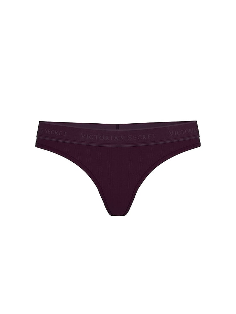 Victoria's Secret Winter Wine Purple Thong Modal Logo Knickers - Image 3 of 3 Victoria's Secret Winter Wine Purple Thong Modal Logo Knickers - Image 3 of 3
