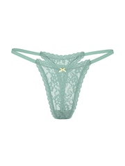 Victoria's Secret Green Stone Dubai Thong Knickers - Image 3 of 3