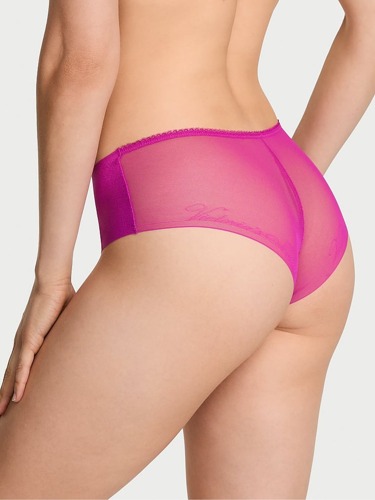 Victoria's Secret Allure Pink Cheeky Sheer Logo Knickers - Image 2 of 2