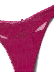 Victoria's Secret Fresh Jam Purple Thong Pointelle Knickers - Image 3 of 3
