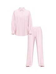 Victoria's Secret Heather Petal Pink Cotton Modal Long Pyjama Set - Image 3 of 3
