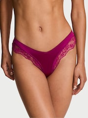 Victoria's Secret Fresh Jam Purple Cheeky Rose Lace Trim Knickers - Image 1 of 2