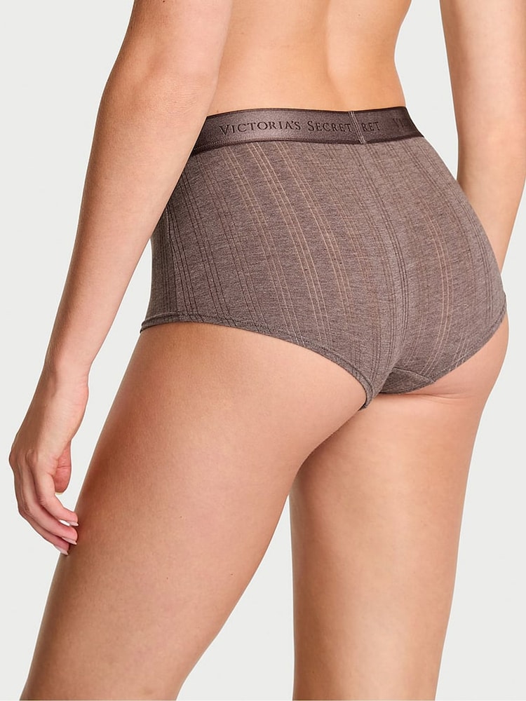 Victoria's Secret Cocoa Blush Heather Nude Short Modal Logo Knickers - Image 2 of 4 Victoria's Secret Cocoa Blush Heather Nude Short Modal Logo Knickers - Image 2 of 4
