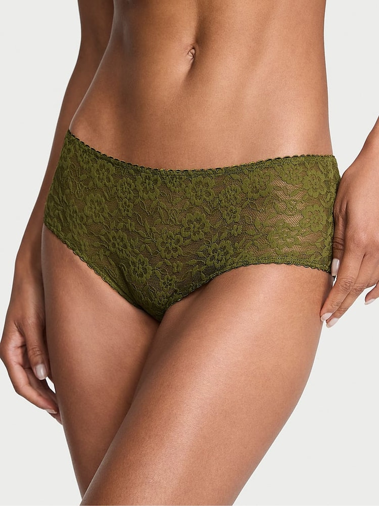 Victoria's Secret Green Chameleon Cheeky Lace Up Knickers - Image 1 of 4 Victoria's Secret Green Chameleon Cheeky Lace Up Knickers - Image 1 of 4