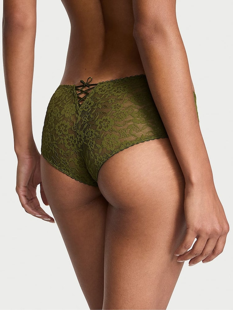 Victoria's Secret Green Chameleon Cheeky Lace Up Knickers - Image 2 of 4 Victoria's Secret Green Chameleon Cheeky Lace Up Knickers - Image 2 of 4