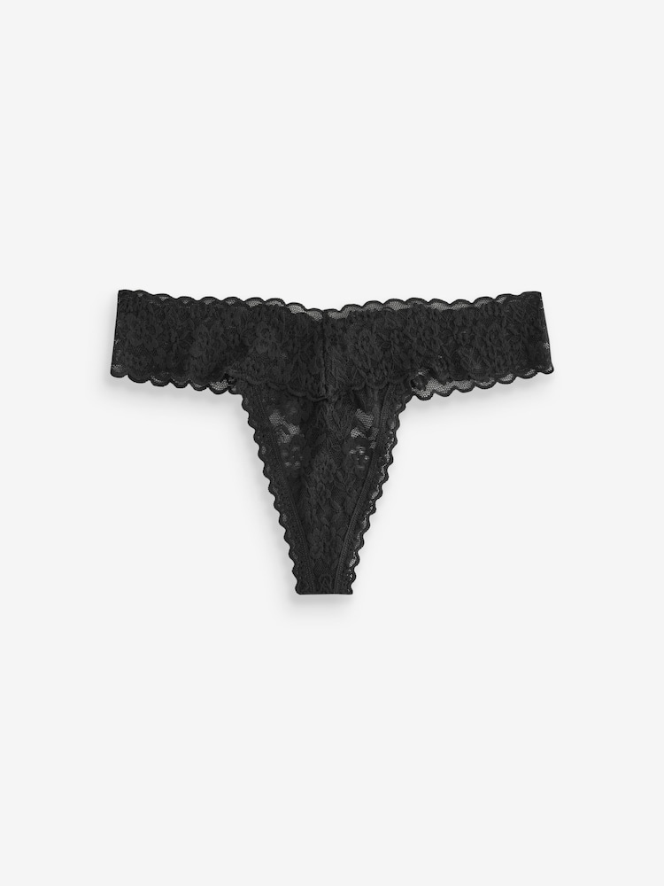 Victoria's Secret Black Thong 4 Pack Knickers - Image 2 of 4