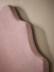 Natural Mix Light Rose Pink Grand Country Tall Upholstered Headboard - Image 3 of 4