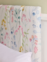 Patterned Isla Floral Blue Panelled Upholstered Headboard - Image 3 of 3
