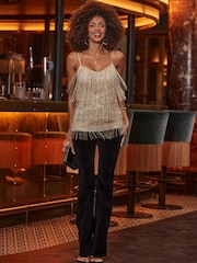Sosandar Gold Premium Embellished Fringe Camisole - Image 2 of 5