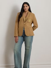 Lauren Ralph Lauren Classic Camel Curve Anfisa Bullion Jacquard Blazer - Image 1 of 8
