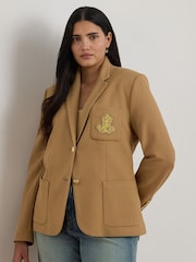 Lauren Ralph Lauren Classic Camel Curve Anfisa Bullion Jacquard Blazer - Image 5 of 8
