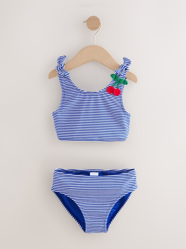 Navy Blue Cherry Stripe Crinkle - بيكيني (3-16 سنة) - صورة 1 من 4 Navy Blue Cherry Stripe Crinkle - بيكيني (3-16 سنة) - صورة 1 من 4