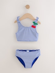 Mornarsko modra češnjeva črtasta gubata - Bikini (3-16let) - Slika 5 iz 8