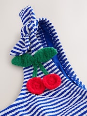 Mornarsko modra češnjeva črtasta gubata - Bikini (3-16let) - Slika 7 iz 8