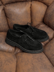 Linzi Black Perth Laced Chunky Loafers - Image 1 of 5