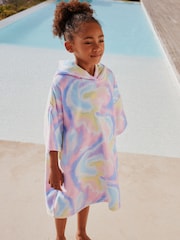 Multi Tie Dye Towelling Poncho (3-16yrs) - Image 1 of 8