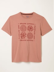 FatFace Rust Brown Coral Graphic Tshirt - Image 5 of 5