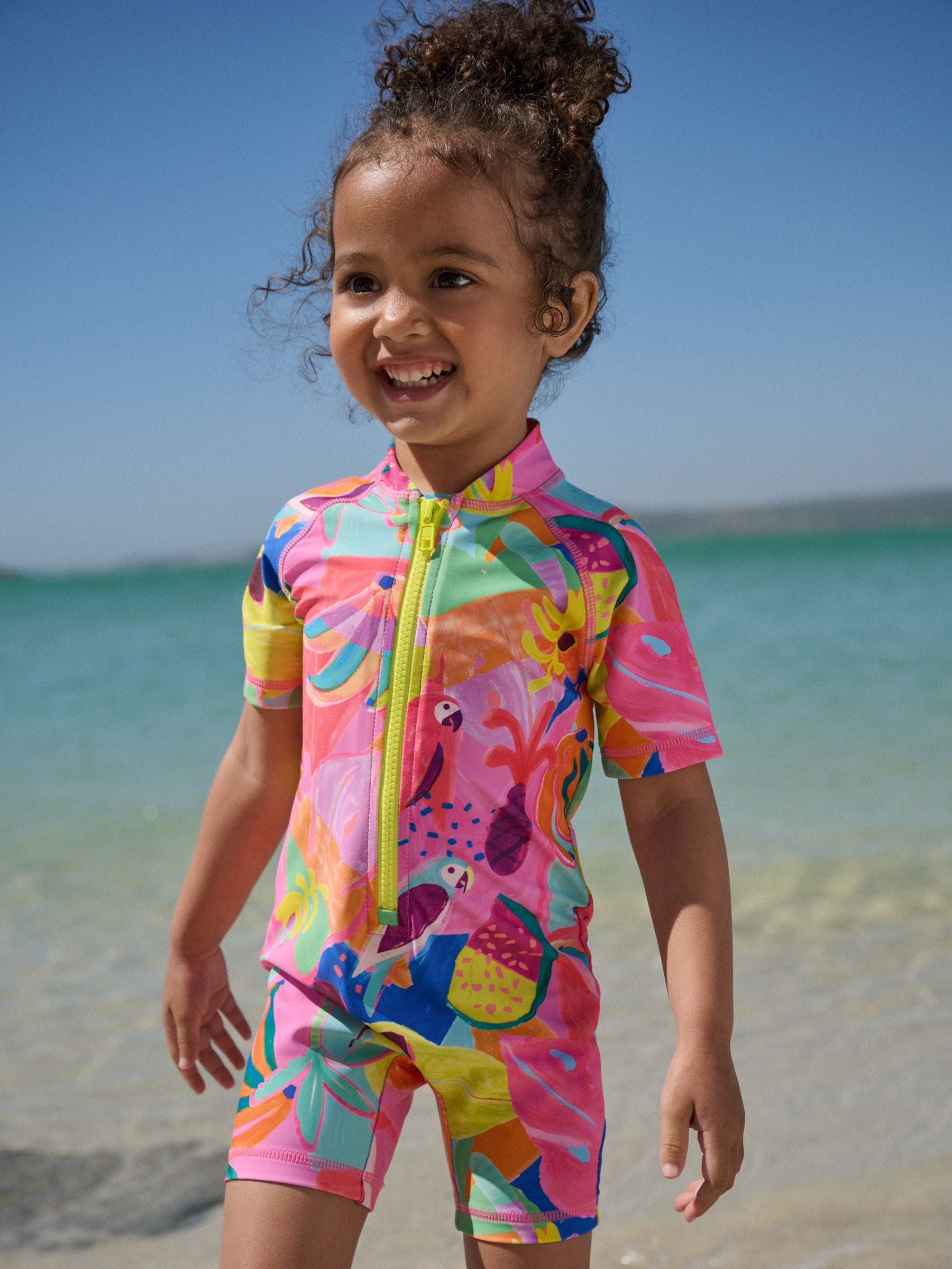 Buy Orange Tropical Sunsafe Swimsuit (3mths-10yrs) from Next USA