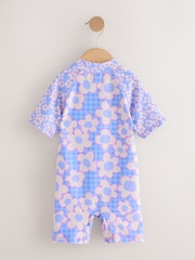 Mavi möhürlü çiçək - Günəşdən qoruyan çimərlik paltarı (3ay-10il) - 8şəkildən 6 şəkil