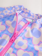 Mavi möhürlü çiçək - Günəşdən qoruyan çimərlik paltarı (3ay-10il) - 8şəkildən 8 şəkil