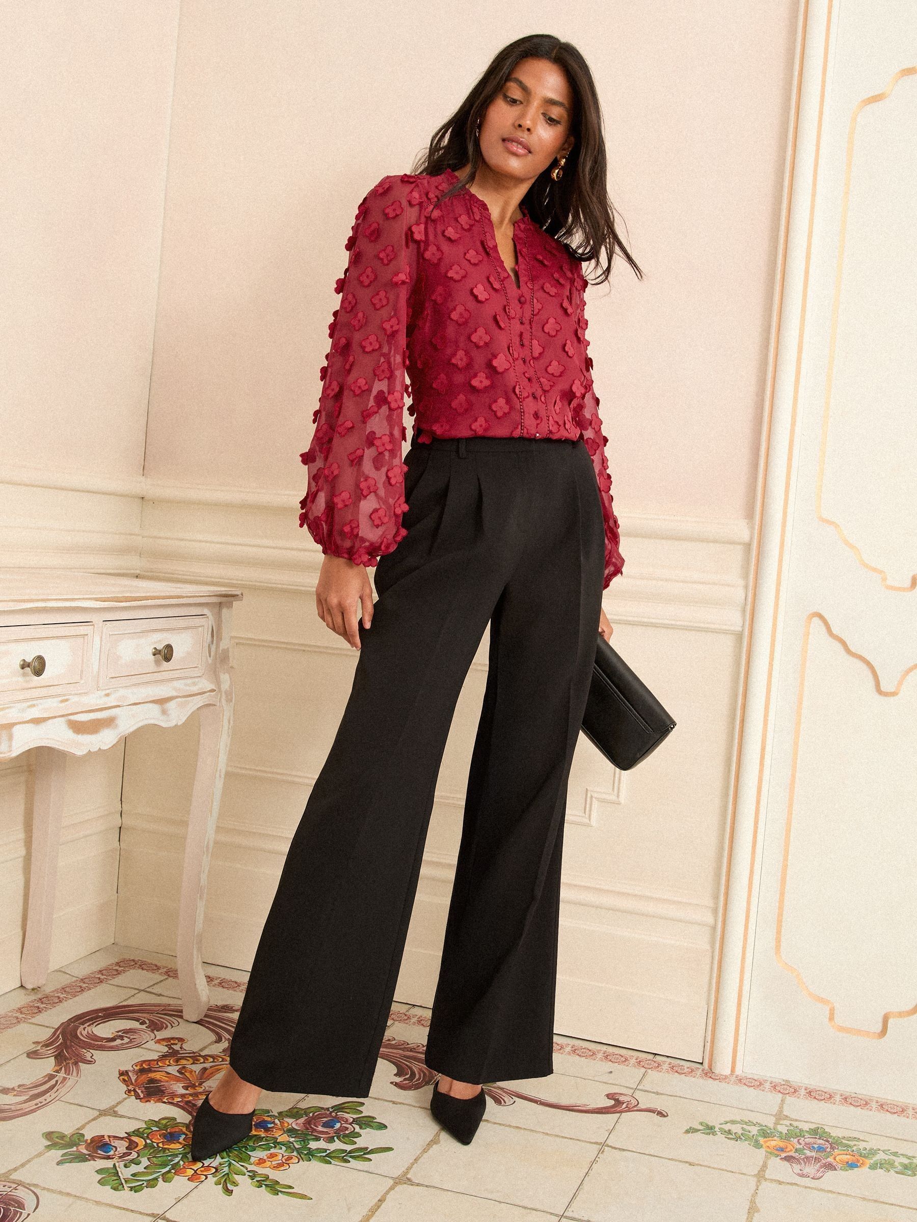 Buy Love & Roses Berry Red 3D Spot Long Sleeve Blouse from Next USA